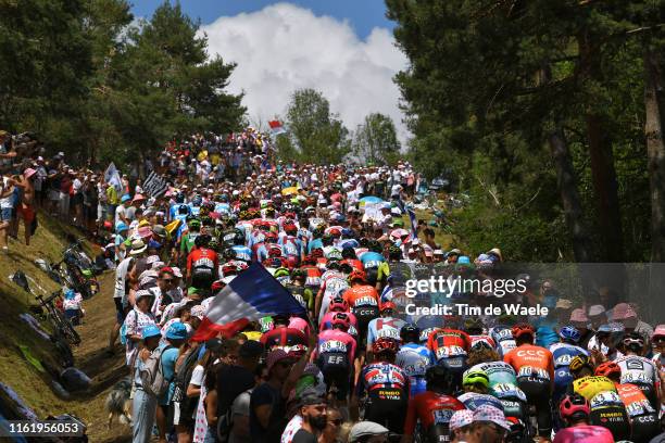 Mur D'aurec-Sur-Loire / Peloton / Landscape / Fans / Public / during the 106th Tour de France 2019, Stage 9 a 170,5km stage from Saint-Étienne to...