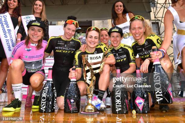 Podium / Annemiek Van Vleuten of The Netherlands and Team Mitchelton Scott Pink Leader Jersey / Amanda Spratt of Australia and Team Mitchelton Scott...