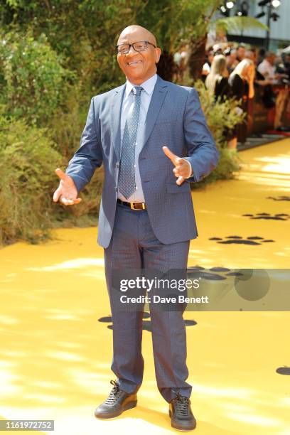 Lebo M. Attends the European Premiere of "The Lion King" at Odeon Luxe Leicester Square on July 14, 2019 in London, England.