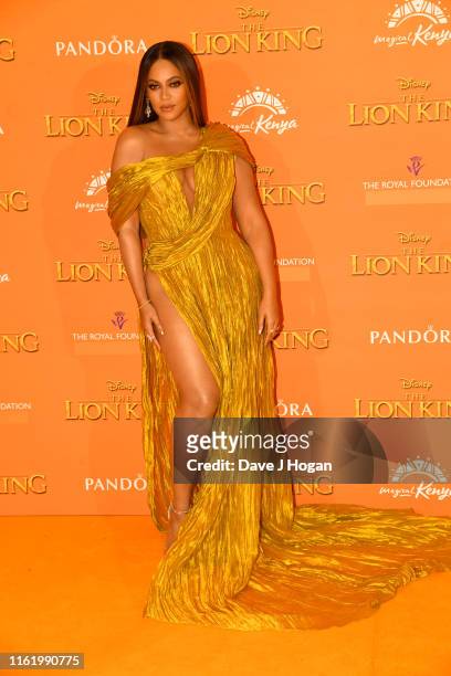 Beyonce Knowles-Carter attends "The Lion King" European Premiere at Leicester Square on July 14, 2019 in London, England.