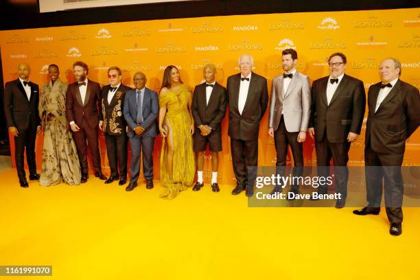 Keegan Michael-Key, Florence Kasumba, Seth Rogen, Elton John, Lebo M, Beyonce, Pharrell Williams, Tim Rice, Billy Eichner, Jon Favreau and Hans...