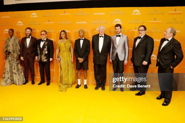 Keegan Michael-Key, Florence Kasumba, Seth Rogen, Elton John, Lebo M, Beyonce, Pharrell Williams, Tim Rice, Billy Eichner, Jon Favreau and Hans...