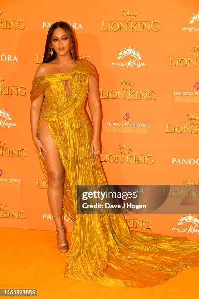 Beyonce Knowles-Carter attends "The Lion King" European Premiere at Leicester Square on July 14, 2019 in London, England.