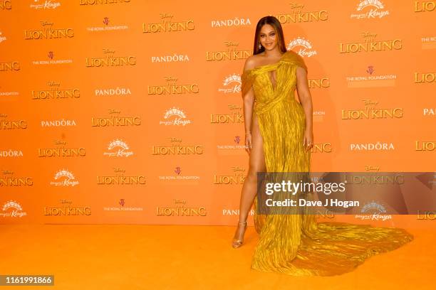 Beyonce Knowles-Carter attends "The Lion King" European Premiere at Leicester Square on July 14, 2019 in London, England.