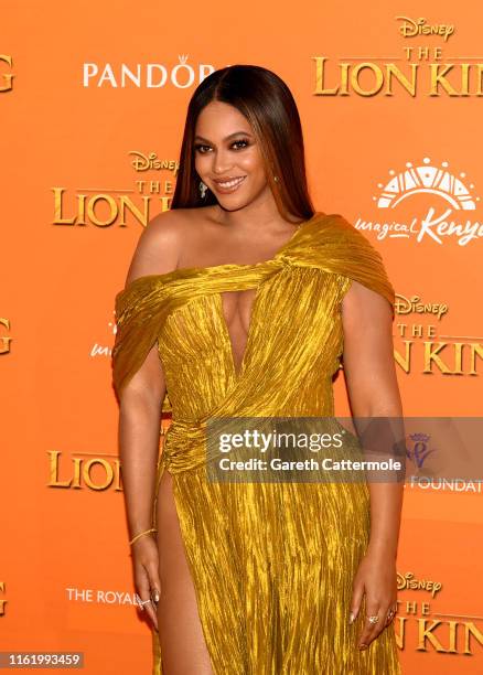 Beyonce Knowles-Carter attends the European Premiere of Disney's "The Lion King" at Odeon Luxe Leicester Square on July 14, 2019 in London, England.