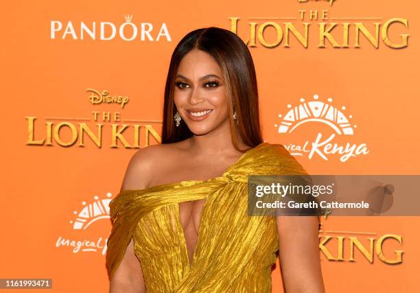 Beyonce Knowles-Carter attends the European Premiere of Disney's "The Lion King" at Odeon Luxe Leicester Square on July 14, 2019 in London, England.