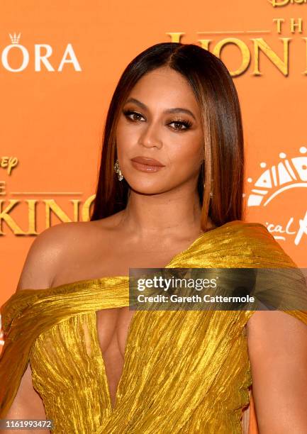 Beyonce Knowles-Carter attends the European Premiere of Disney's "The Lion King" at Odeon Luxe Leicester Square on July 14, 2019 in London, England.