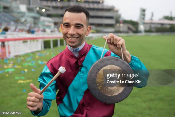 Jockey Joao Moreira at Sha Tin Racecourse during Season Finale Raceday on July 14 , 2019 in Hong Kong.