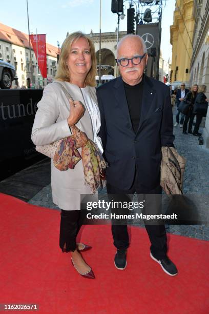 Peter Gauweiler and his wife Eva Gauweiler during the Mercedes-Benz reception at "Klassik am Odeonsplatz" on July 14, 2019 in Munich, Germany.