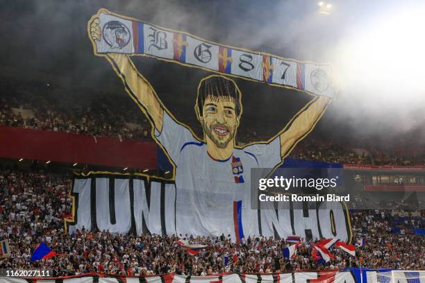 Juninho Pernambucano sport director of Lyon and Bad Gones during the Ligue 1 match between Lyon and Angers at MATMUT Stadium on August 16, 2019 in...