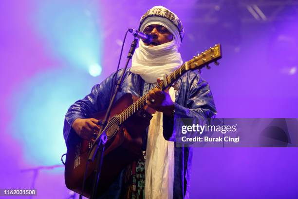 Abdallah Ag Alhousseyni of Tinariwen performs at Citadel Festival at Gunnersbury Park on July 14, 2019 in London, England.