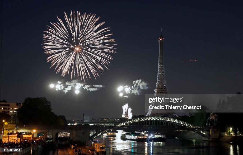 Bastille Day Fireworks At Eiffel Tower In Paris