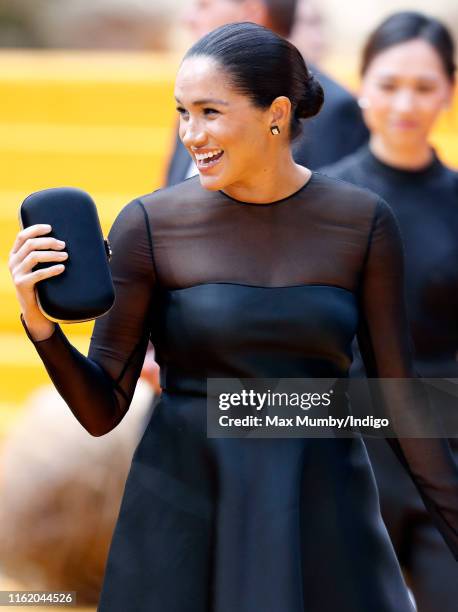 Meghan, Duchess of Sussex attends "The Lion King" European Premiere at Leicester Square on July 14, 2019 in London, England.