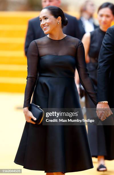 Meghan, Duchess of Sussex attends "The Lion King" European Premiere at Leicester Square on July 14, 2019 in London, England.