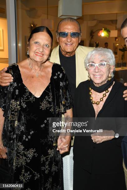 Elettra Morini, Tony Renis and Lina Wertmuuller attends the 2019 Ischia Global Film & Music Fest opening ceremony on July 14, 2019 in Ischia, Italy.