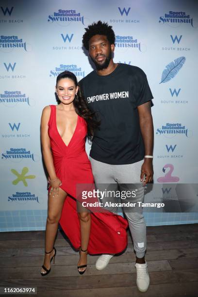 Anne de Palma and Joel Embiid attend the 2019 Sports Illustrated Swimsuit Runway Show During Miami Swim Week At W South Beach - Front Row/Backstage...