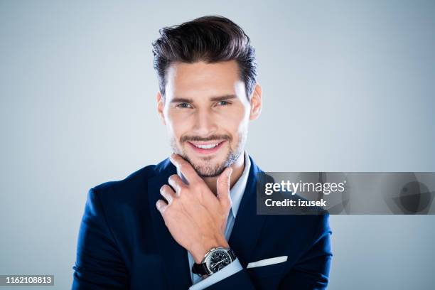 happy young caucasian businessman - elegant handsome beard man stock pictures, royalty-free photos & images