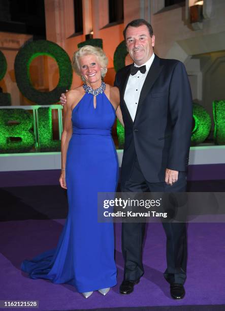 Chairman of the AELTC Philip Brook and Gill Brook attend the Wimbledon Champions Dinner at The Guildhall on July 14, 2019 in London, England.