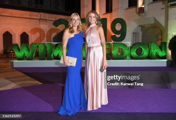 Barbara Schett and Daniela Hantuchova attend the Wimbledon Champions Dinner at The Guildhall on July 14, 2019 in London, England.