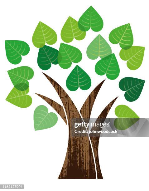 illustrations, cliparts, dessins animés et icônes de illustration de petit arbre de coeur - arbre coeur