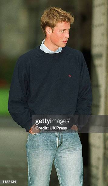 Prince William arrives for his first day of school at St. Andrews University September 23, 2001 in Scotland.