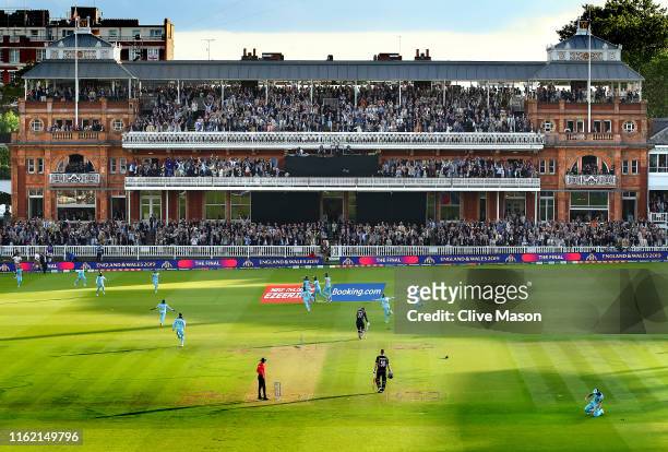 England celebrate winning the World Cup at the end of the Final of the ICC Cricket World Cup 2019 between New Zealand and England at Lord's Cricket...