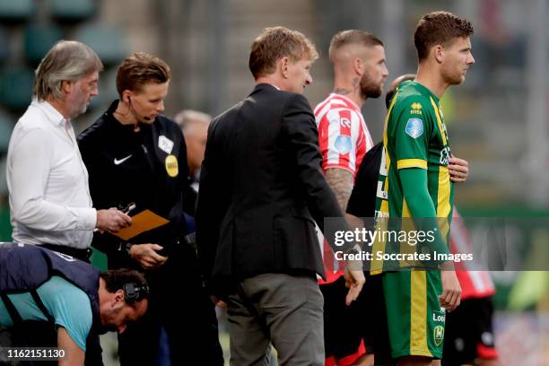 Coach Alfons Groenendijk of ADO Den Haag, Michiel Kramer of ADO Den Haag during the Dutch Eredivisie match between ADO Den Haag v Sparta at the Cars...