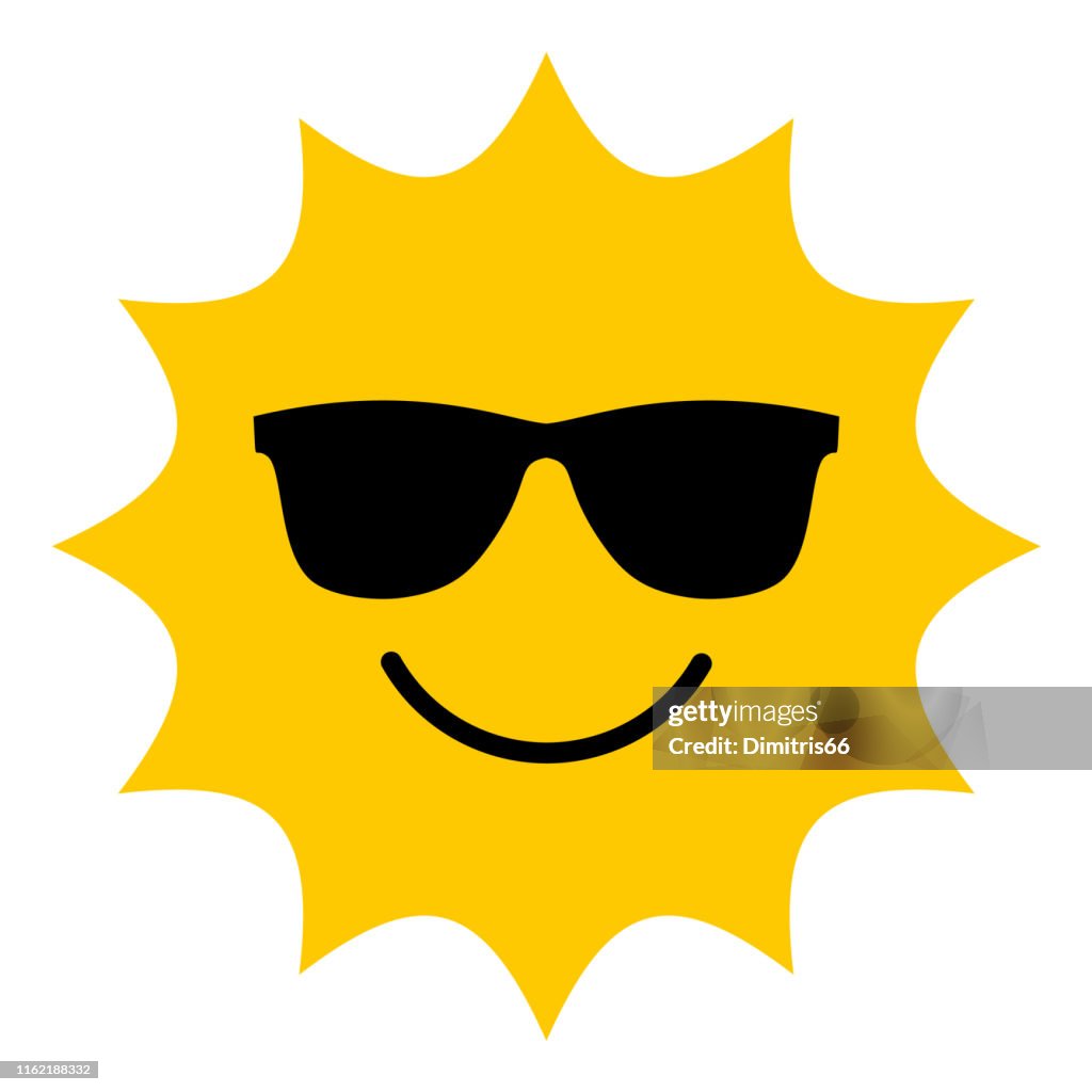 Sol med solglasögon leende ikon