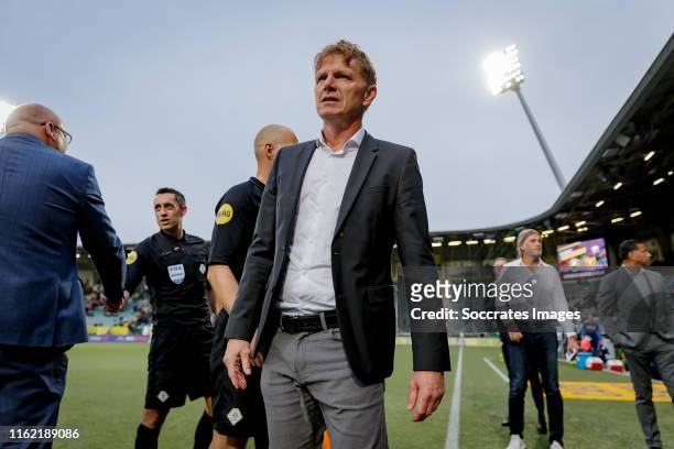 Coach Alfons Groenendijk of ADO Den Haag during the Dutch Eredivisie match between ADO Den Haag v Sparta at the Cars Jeans Stadium on August 17, 2019...