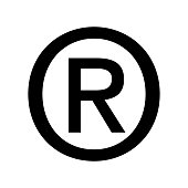 Registered symbol icon flat vector illustration design