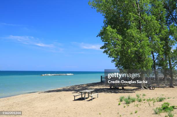 scenic beach, presque isle state park, erie, pennsylvania, usa - pennsylvania ストックフォトと画像