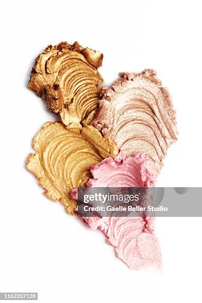 four multi colored eyeshadow pastes - pink eyeshadow stock-fotos und bilder