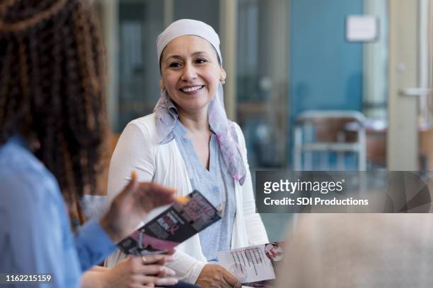 beautiful smile on face of cancer survivor - fight for life imagens e fotografias de stock