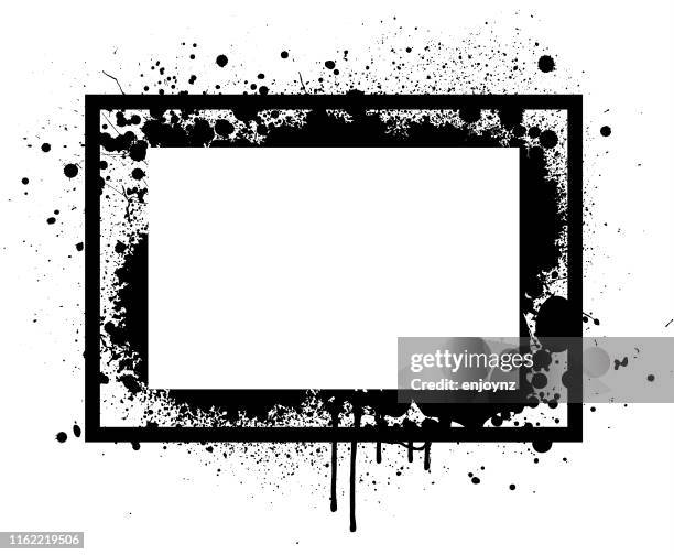 black grunge frame - mud splat stock illustrations