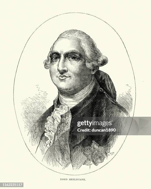 william petty, 2. earl of shelburne, premierminister - prime minister stock-grafiken, -clipart, -cartoons und -symbole