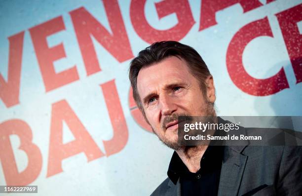 Liam Neeson attends "Venganza Bajo Cero" Madrid Premiere on July 15, 2019 in Madrid, Spain.