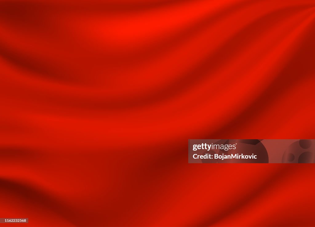 Red satin silk background. Vector