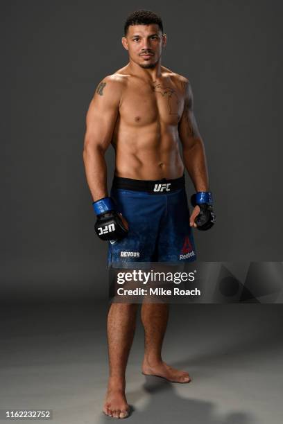 Drakkar Klose poses for a portrait backstage during the UFC 241 event at the Honda Center on August 17, 2019 in Anaheim, California.