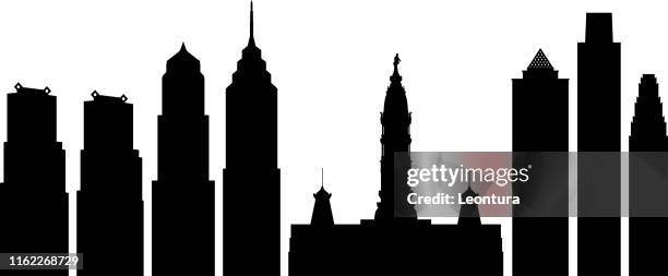 philadelphia (alle gebäude sind vollständig und beweglich) - rathaus von philadelphia stock-grafiken, -clipart, -cartoons und -symbole