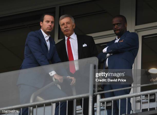 Josh Kroenke the Arsenal Director with Stan Kroenke the Arsenal Owner before the match between Colorado Rapids v Arsenal takes on Kellyn Acosta of...