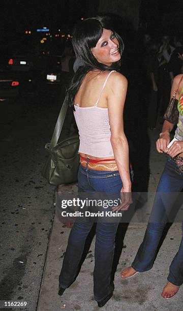 Model Paris Hilton poses outside Joseph's nightclub September 24, 2001 in Hollywood, CA.