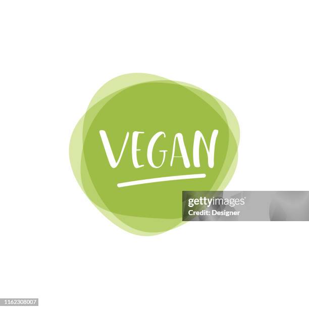 stockillustraties, clipart, cartoons en iconen met vegan voedseletiketten en-elementen - veganist