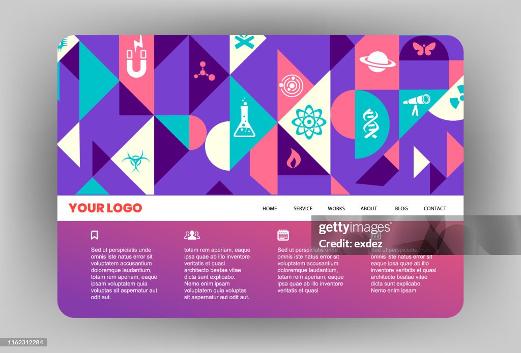 Science Website Template Design High-Res Vector Graphic - Getty Images