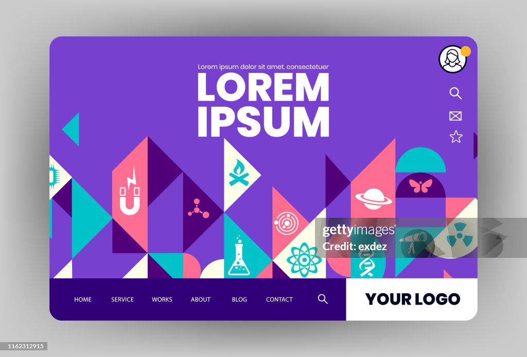 Science Website Template Design High-Res Vector Graphic - Getty Images