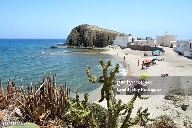 parque natural cabo de gata-níjar, la isleta del moro. - parque natural stock-fotos und bilder