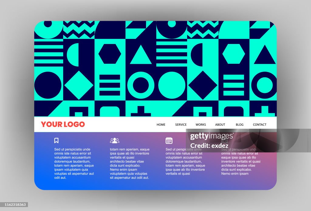 Modern Website Template Design High-Res Vector Graphic - Getty Images