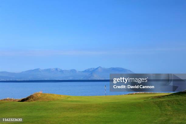 View of the par 4, ninth green on the King Robert the Bruce Course at Trump Turnberry on July 15, 2019 in Turnberry, Scotland.