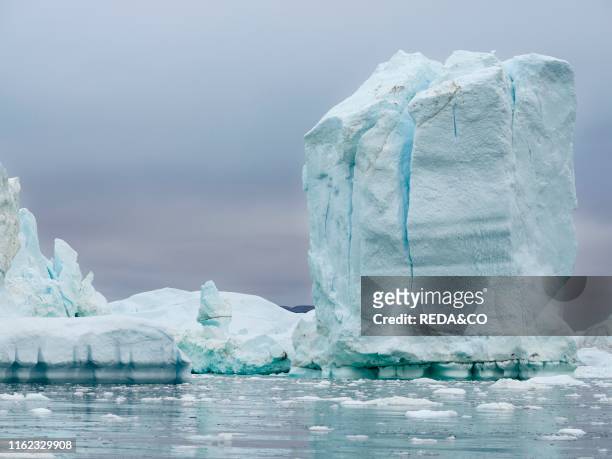 Ilulissat Icefjord also called kangia or Ilulissat Kangerlua at Disko Bay. The icefjord is listed as UNESCO world heritage. America. North America....