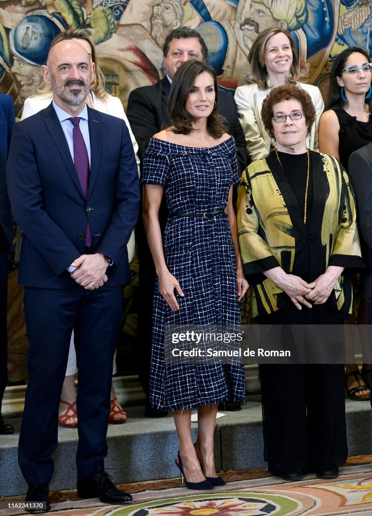 Queen Letizia Of Spain Attends Audiences At Zarzuela Palace