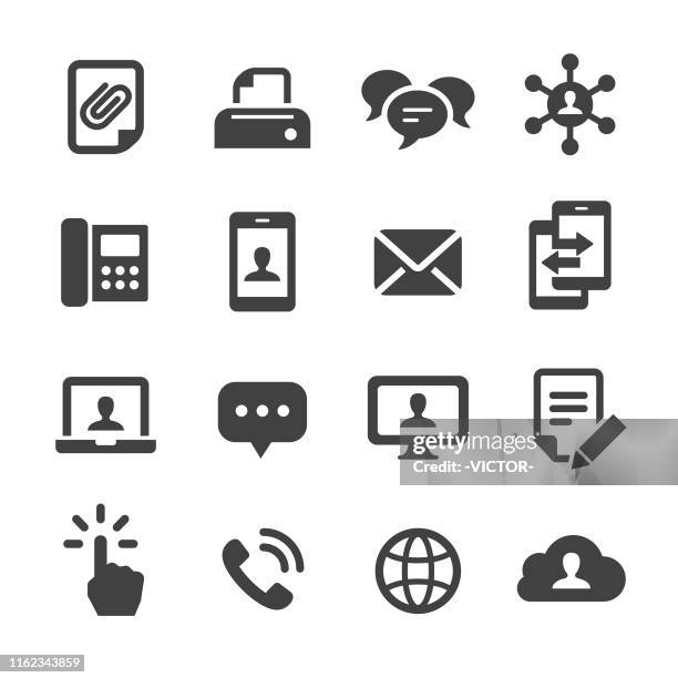 communications icons - acme series - phone and computer icon stock illustrations